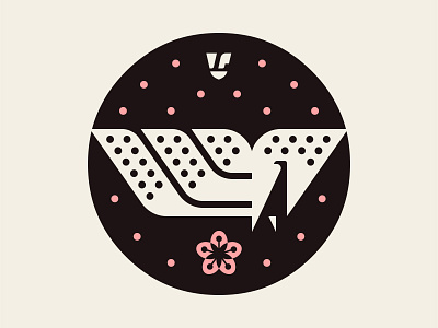 Konkai Symbol WIP art bird black cherry blossom cherry blossoms design graphic design icon illustration josh brill peacock pink symbol vector wip