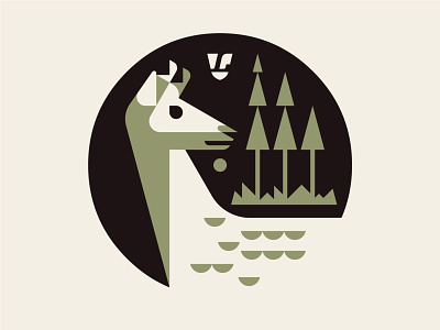 Tokoro Symbol WIP art artwork branding deer design graphic design icon illustration josh brill logo lumadessa symbol tokoro trees vector wip