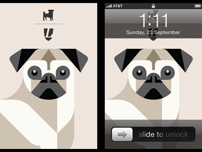 Pug iPhone wallpaper concept