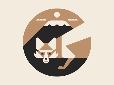 Hirogari Symbol WIP brand branding clouds expanse fox hirogari icon logo logotype mountain packaging redfox symbol vector wip
