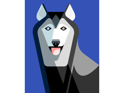 Alaskan Husky Portrait alaskan artwork brill design dog husky illustration josh lumadessa mammal portrait