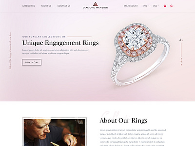 Diamond Mansion classical diamond diamond rings experience jewel jewellery jewelry jewelry store jewelry website luxurious rings pink website ring website website design