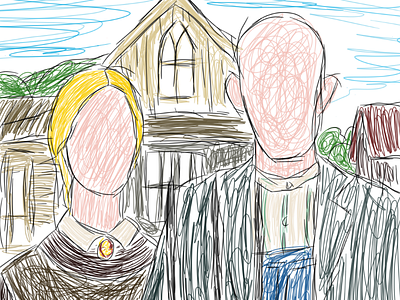 "American Gothic"(Grant Wood) by me