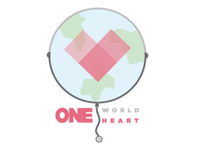 One world One heart Logo creation diseases exhibition for heart logo medical one world