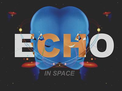 Echo Primer design head human illustration planet sky space stars