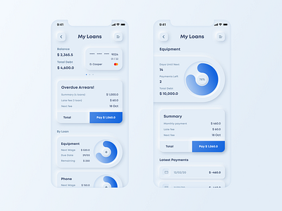 Daily UI :: 002 banking credit creditcard daily ui dailyui design loan loans minimalism minimalist mobile neumorphic neumorphism ui ui ux ui design uidesign uiux web design webdesign