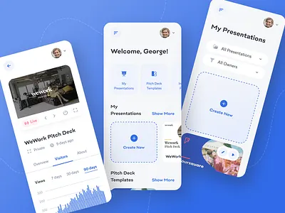 Slidebean Hub: Mobile app clean dashboard design illustration interface minimalism mobile mobile app mobile dashboard responsive startup ui ui ux ui design uidesign uiux web design widgets