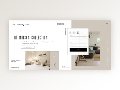 Dicibio Furniture design minimalism one page onepage online typogaphy ui ui design uidesign uiux