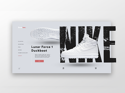 Sneaker Nike design minimal minimalism minimalist onepage ui ui ux ui design uidesign uiux