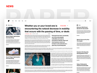 Take it Out design layout magazine news paper simple ui userexperience userinterface ux web