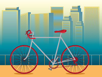 Bi-Cycle adobe adobe illustrator bicycle bicycle art city illustration cityscape cycle design graphic design illustration illustration art illustrator vector
