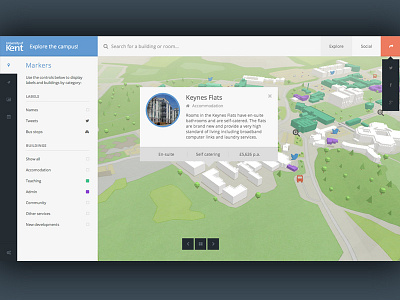 Final Design flat map three.js ui webgl