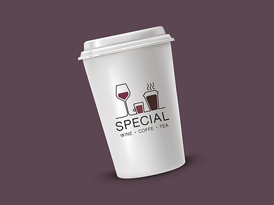 Logo for wine, coffee and tea shop