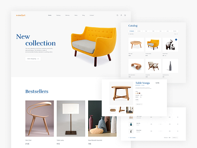 Woodart | online furniture store adaptive catalog design furniture online shop site store ui web