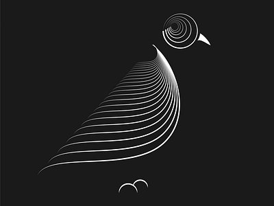 Birds 009 art bird black and white line minimalism