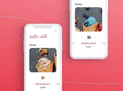 Frost n' Chill app design minimal ui ux