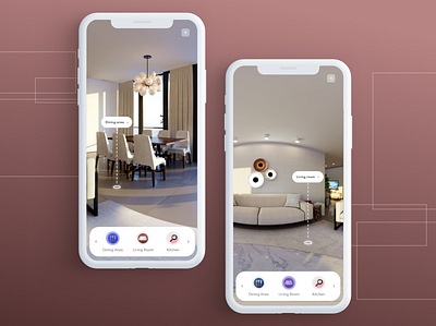 Virtual House Tour app design minimal ui ux