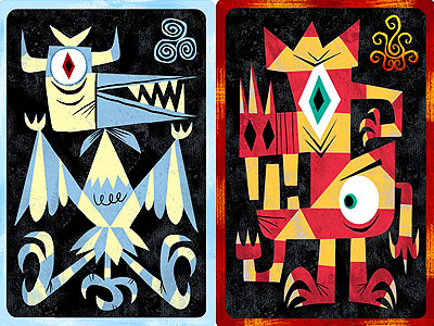 Beast Battle card game childrens card game modern monster monsters retro