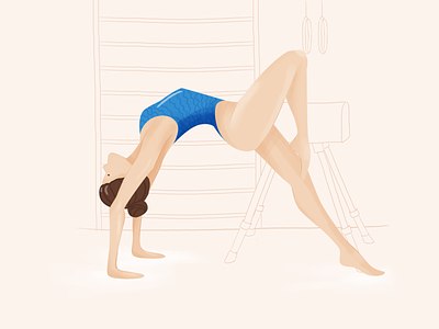Gymnast art girl illustration