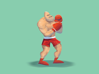 Boxer boxer boxing character digital art digital painting french