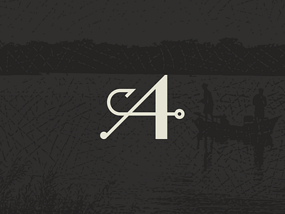 Anglers "A" a brand branding concept design elegant fishing hook unused