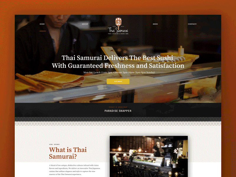 Sushi Time! 🍣 animation asian restaurant sushi thai ui ux web webdesign