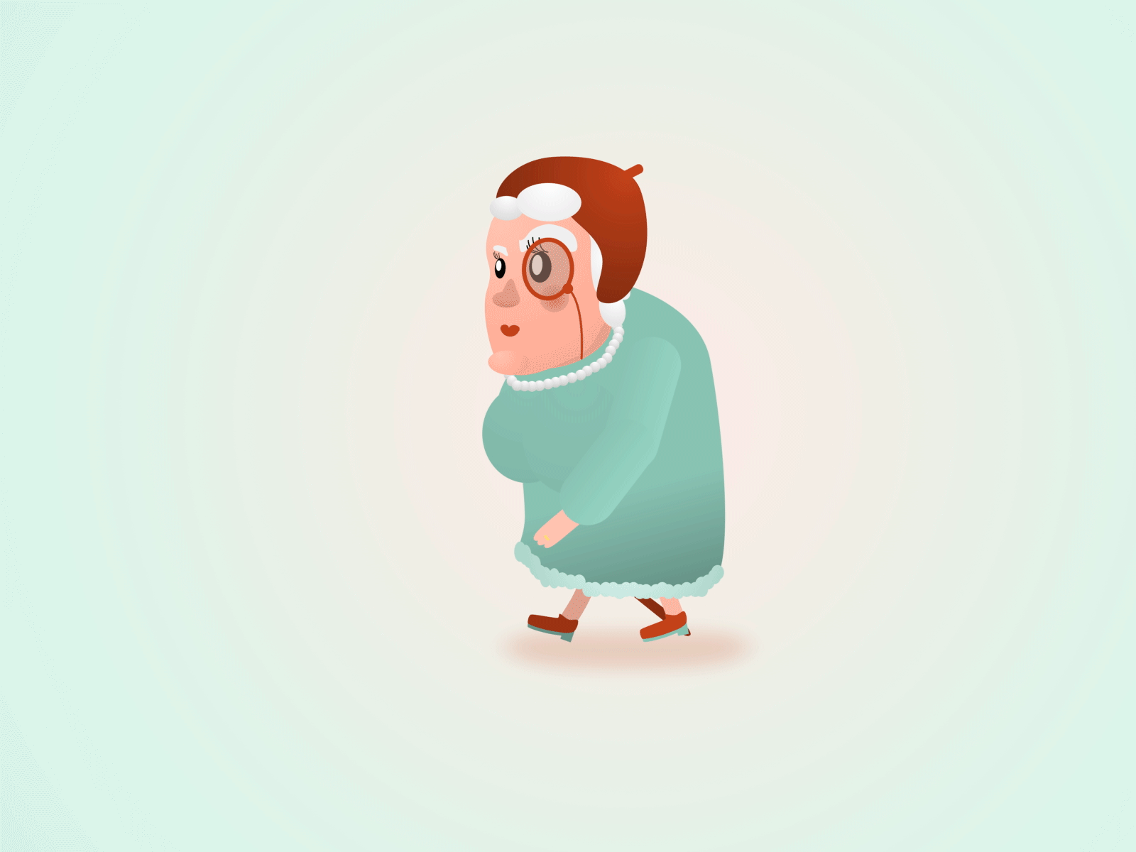 Granny keeps on walkin' aftereffects animation character gif granny illustration walkcycle