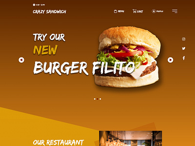 Crazy Sandwich adobe photoshop adobe xd burger food restaurant ui uidesign uiux ux uxdesign webdesign website
