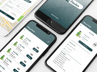 PharmaFinder adobe photoshop adobe xd app concept app ui apple application mobile app mockup uiux