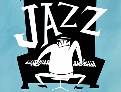 jazz 50s cartoon cover drawing jazz poster upa