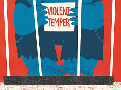 Violet temper 50s cartoon drawing editorial illustration fun illustration onga