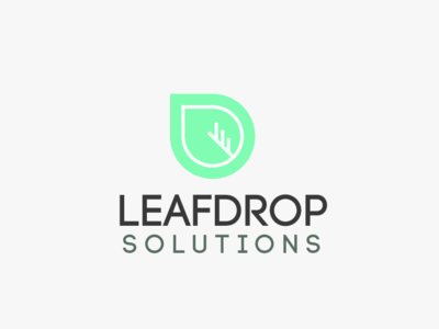 Leafdrop Solutions - Logo Design waterdrop leaf logo logotype logotype designer logomarks logomark company branding logo design branding logo design concept logo designer logo design