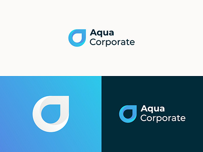 Aqua Corporate - Logo Proposal aqua brand design brand identity branding clean clever creative design gradient icon identity logo logo design minimal minimalist modern nature simple simple design water