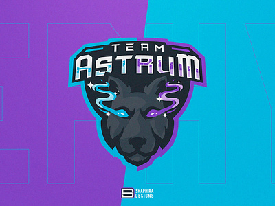 ASTRUM Mascot Logo astro logo astro wolf astrum branding design illustration logo logo design mascot mascot logo mascot logo design shaphira shaphiradesigns type vector wolf logo wolf mascot logo