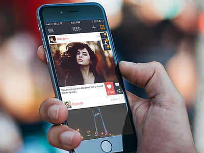Buddle - Feed feed ui feed view flat flat ui image sharing ios 8 ios 8 ui iphone ui photo sharing ui ui design ux