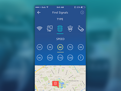 Traffic App ios8 speedcam traffic traffic app ui ui design