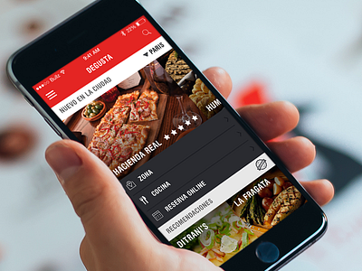Degusta Discover Great Places To Eat flat flat ui food app ios8 recipe app restaurant ui ui design ux