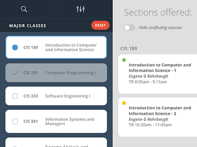 Class Scheduling App