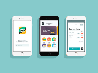 Grab Grub food iphone mobile ordering ui