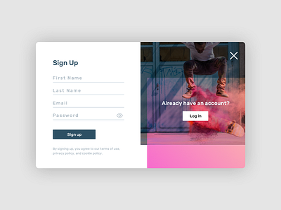 Daily UI #1: Sign Up dailyui modal sign up skateboard