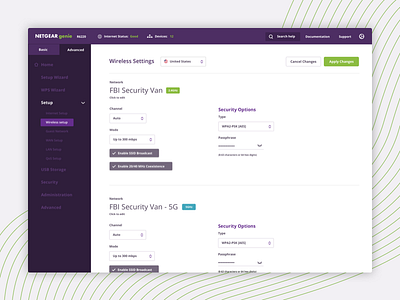 Daily UI #7: Settings dashboard desktop netgear settings ui user interface web wifi wireless