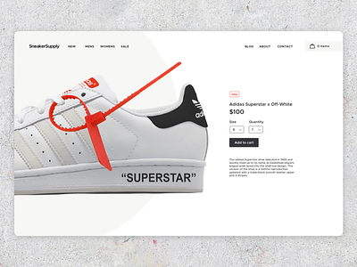 Daily UI #12: E-Commerce Shop adidas clean daily ui dailyui desktop ecommerce off white product product page shop store superstar
