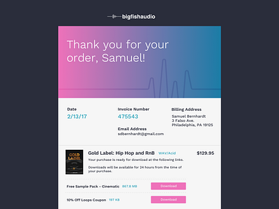 Daily UI #17: Email Receipt daily ui dailyui email receipt