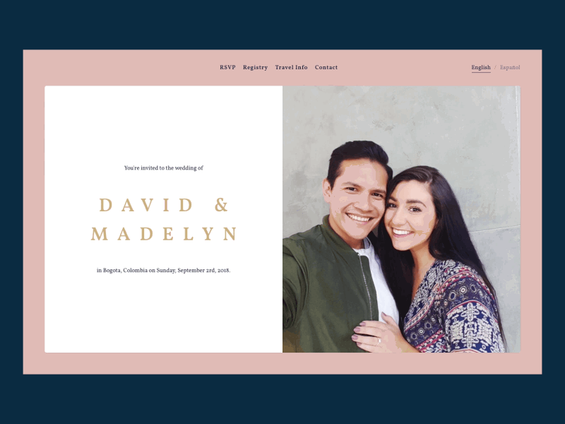 Wedding Landing Page Animation desktop react web wedding