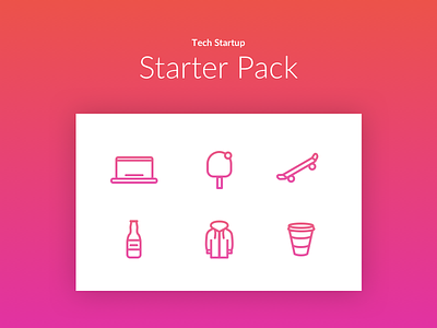 DailyUI #055: Icon Set daily ui dailyui gradient icon starter pack startup tech