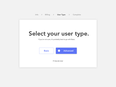 DailyUI #64: Select User Type