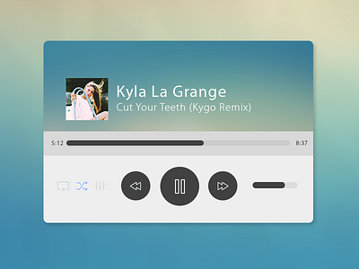 Music Player blue flat music player rebound ui ux