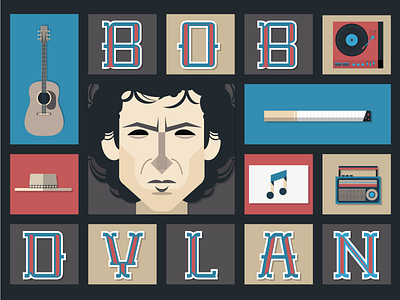 Bob Dylan Poster ban bob dylan guitar hat illustration music poster radio ray smoke vector vinyl