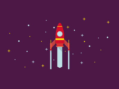 Rocket icon illustration nelson silva rocket space space ship stars universe vector