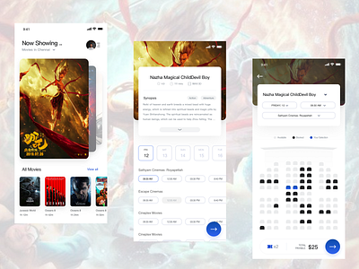 Cinema ticket design ui
